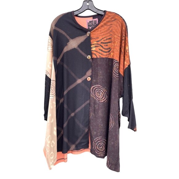 JG’S MAD LAB Womens XXL 2XL Longsleeve Lagenlook Oversize Top Art to Wear - Picture 1 of 15